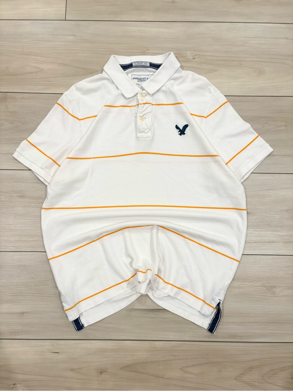 American Eagle Outfitters Vintage Y2K skater Men’s White preppy Polo 2000s